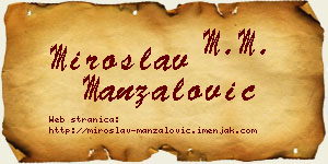 Miroslav Manzalović vizit kartica